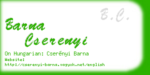 barna cserenyi business card